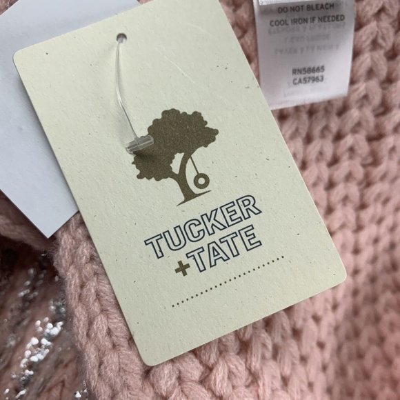 Tucker+Tate Chunky Knit Infinity Scarf Girls Size One Pink Metallic NWT 6206 - Picture 4 of 7